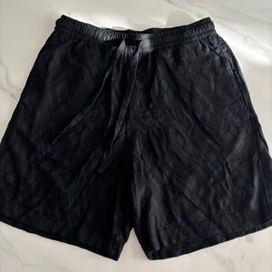 Zara Black Textured Bermuda Shorts sz S